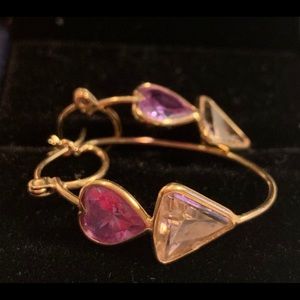 10kt yellow gold pink topazes earrings